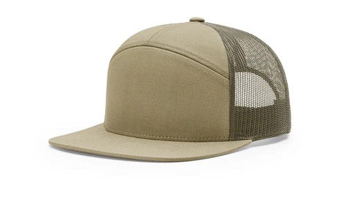 7 Panel Trucker Hat with Leather Patch