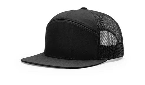 7 Panel Trucker Hat with Leather Patch
