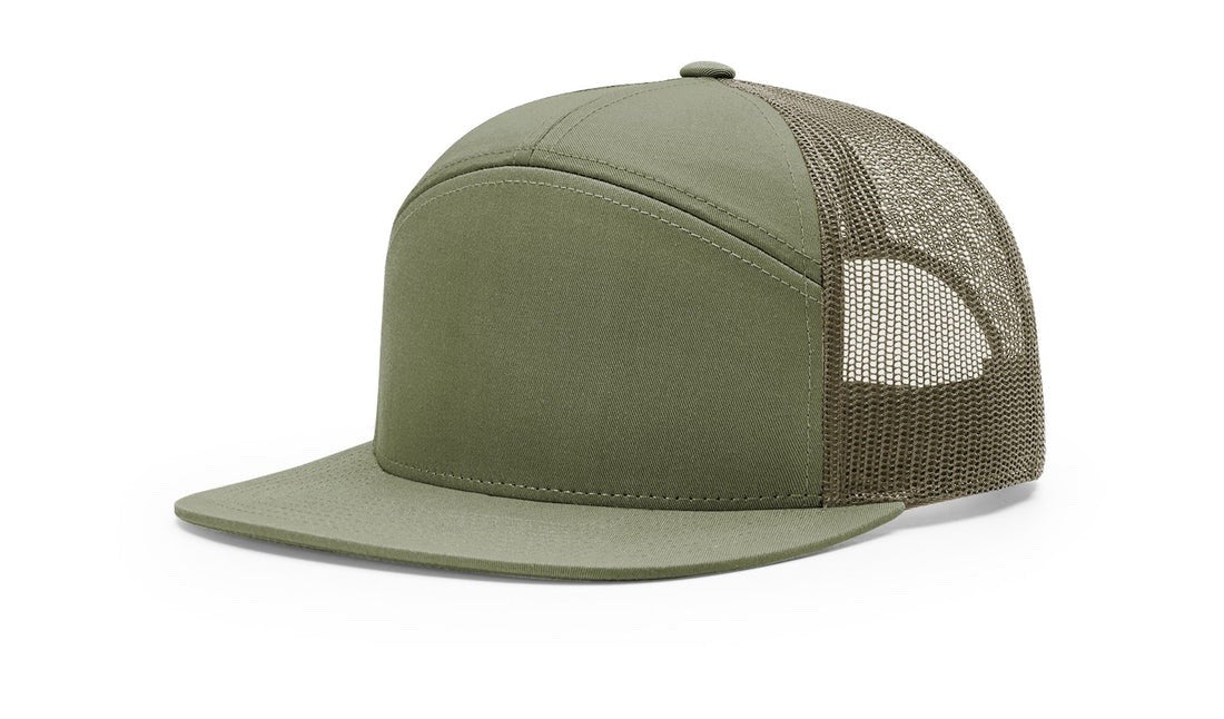 7 Panel Trucker Hat with Leather Patch
