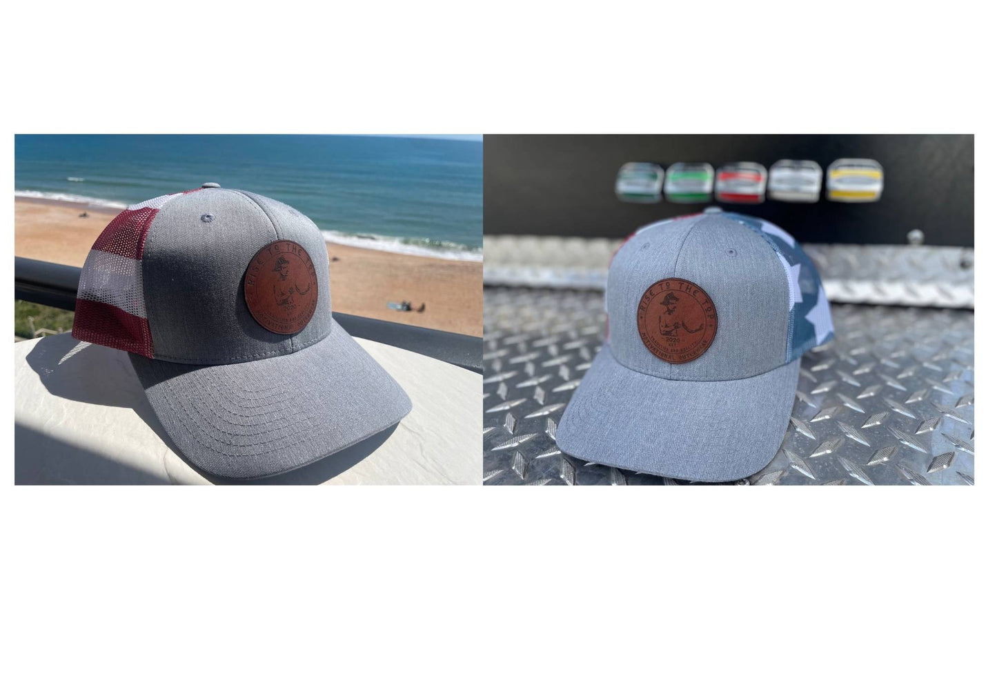 Stars and Stripes Trucker Hat with Leather Patch